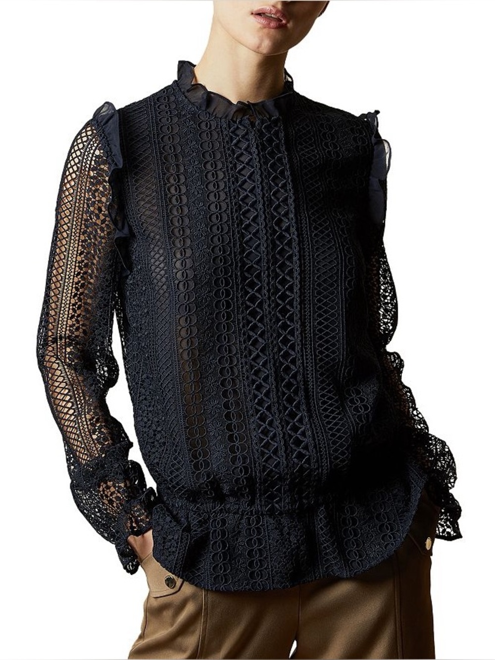 Ted Baker Comsee Zip-Up Crochet Top